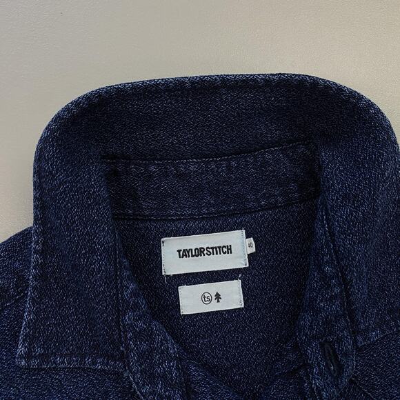 Taylor Stitch Shirt Mens 40 Medium Blue Denim Western Pearl Snap Long Sleeve - Picture 9 of 10